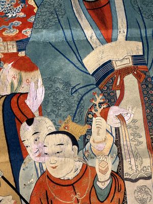 Three Chinese embroidered silk cloths with figural designs, 19/20th C. — 照片 30
