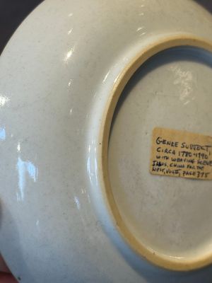 Three Chinese export famille rose 'European subject' cups and two saucers, Qianlong — photo 6