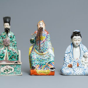 Three Chinese famille rose and verte figures, 19/20th c. — photo 2