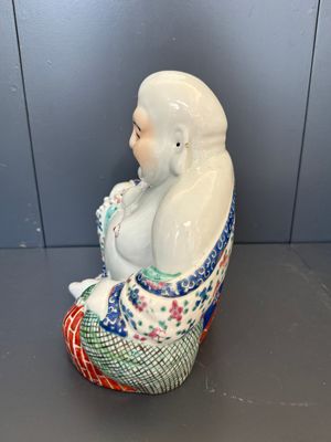 Three Chinese famille rose Buddhas, Zhu Mao Ji Zao 朱茂記造 mark, Republic — foto 12