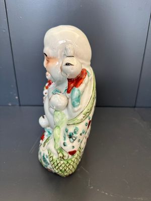 Three Chinese famille rose Buddhas, Zhu Mao Ji Zao 朱茂記造 mark, Republic — foto 4