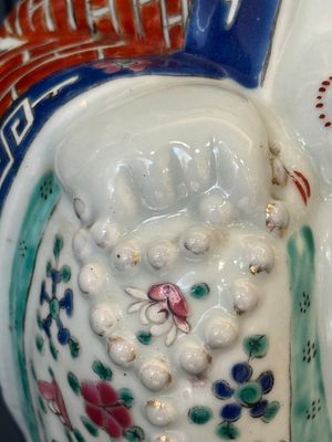 Three Chinese famille rose Buddhas, Zhu Mao Ji Zao 朱茂記造 mark, Republic — foto 9