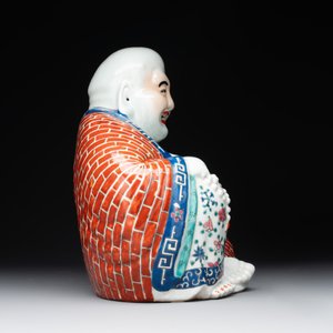 Three Chinese famille rose Buddhas, Zhu Mao Ji Zao 朱茂記造 mark, Republic — foto 11