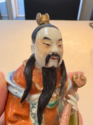 Three Chinese famille rose figures, Cai Yong Xin Zao 蔡永新造 mark, 19/20th C. — photo 8