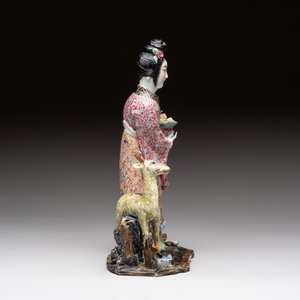 Three Chinese famille rose figures, Cai Yong Xin Zao 蔡永新造 mark, 19/20th C. — photo 11