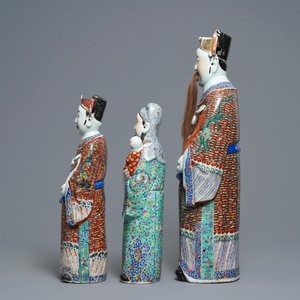 Three Chinese famille rose figures of star gods, 19/20th C. — photo 5