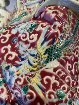 Three Chinese famille rose figures of star gods and a lady, Zhu Mao Ji Zao 朱茂記造 mark, Republic — foto 24