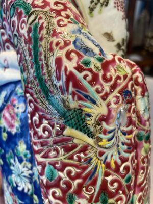 Three Chinese famille rose figures of star gods and a lady, Zhu Mao Ji Zao 朱茂記造 mark, Republic — foto 27