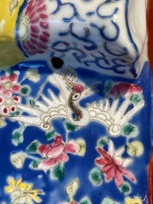 Three Chinese famille rose figures of star gods and a lady, Zhu Mao Ji Zao 朱茂記造 mark, Republic — foto 39