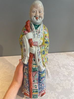 Three Chinese famille rose figures of star gods, seal marks, 19/20th C. — foto 1