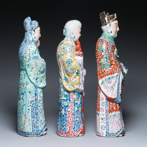 Three Chinese famille rose figures of star gods, seal marks, 19/20th C. — foto 3