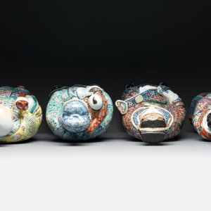 Three Chinese famille rose figures of the star gods and a figure of a lady, 19/20th C. — photo 6