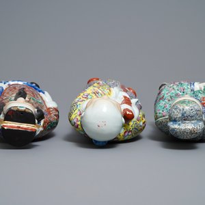 Three Chinese famille rose figures of the three star gods, 19/20th C. — photo 6