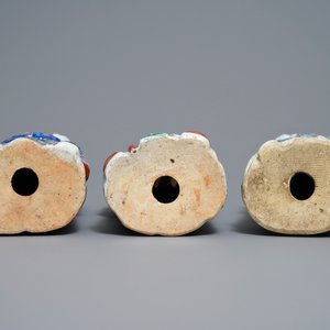Three Chinese famille rose figures of the three star gods, 19/20th C. — photo 7