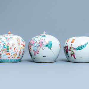 Three Chinese famille rose jars, 19th C. — photo 5