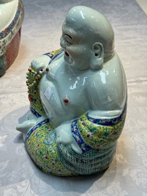 Three Chinese famille rose Milefo Buddhas, Zhu Mao Ji 朱茂記造 marks, 20th C. — photo 18