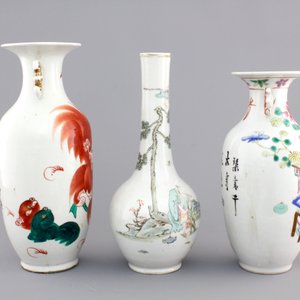 Three Chinese famille rose porcelain vases, 19th C. — foto 2