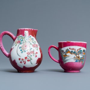Three Chinese famille rose ruby-ground and ruby-back wares, Yongzheng — photo 6