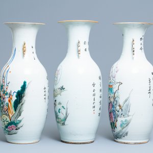 Three Chinese famille rose vases, 19/20th C. — photo 4