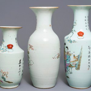Three Chinese famille rose vases, 19/20th C. — 照片 4