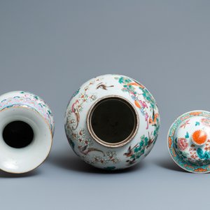 Three Chinese famille rose vases, 19th C. — photo 5