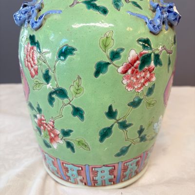 Three Chinese famille rose vases for the Straits or Peranakan market, one mounted as a lamp — photo 6