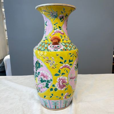 Three Chinese famille rose vases for the Straits or Peranakan market, one mounted as a lamp — photo 21