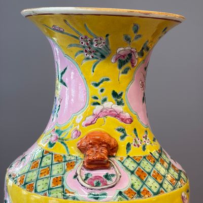 Three Chinese famille rose vases for the Straits or Peranakan market, one mounted as a lamp — photo 22