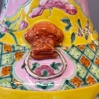 Three Chinese famille rose vases for the Straits or Peranakan market, one mounted as a lamp — photo 23