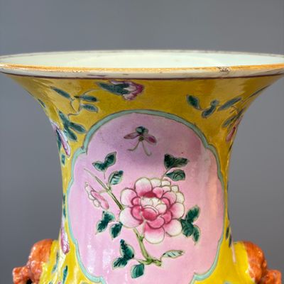 Three Chinese famille rose vases for the Straits or Peranakan market, one mounted as a lamp — photo 26
