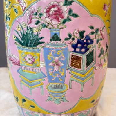 Three Chinese famille rose vases for the Straits or Peranakan market, one mounted as a lamp — photo 27