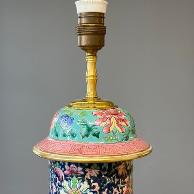 Three Chinese famille rose vases for the Straits or Peranakan market, one mounted as a lamp — photo 36