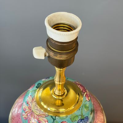 Three Chinese famille rose vases for the Straits or Peranakan market, one mounted as a lamp — photo 53