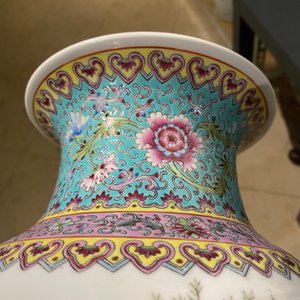 Three Chinese famille rose vases, Qianlong marks, Republic — photo 13