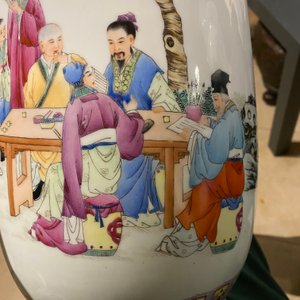Three Chinese famille rose vases, Qianlong marks, Republic — photo 17