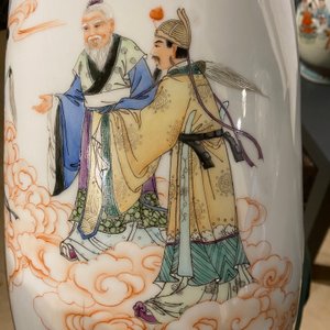 Three Chinese famille rose vases, Qianlong marks, Republic — photo 30