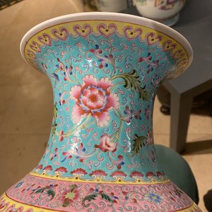 Three Chinese famille rose vases, Qianlong marks, Republic — photo 36