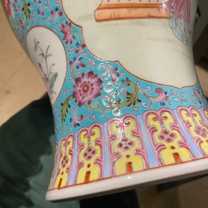 Three Chinese famille rose vases, Qianlong marks, Republic — photo 42