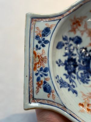 Three Chinese famille verte and Imari-style shell-form dishes — photo 13