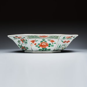 Three Chinese famille verte 'Birds among Blossoming Branches' basins — foto 11
