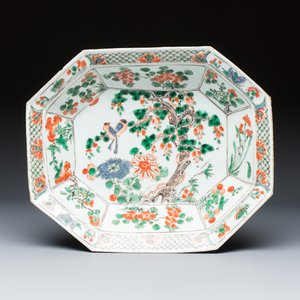 Three Chinese famille verte 'Birds among Blossoming Branches' basins — foto 14