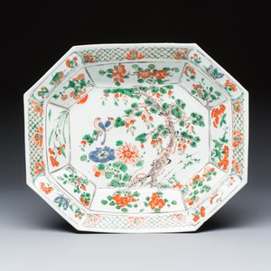 Three Chinese famille verte 'Birds among Blossoming Branches' basins — foto 8