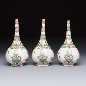 Three Chinese famille verte rosewater sprinklers, Kangxi — foto 3