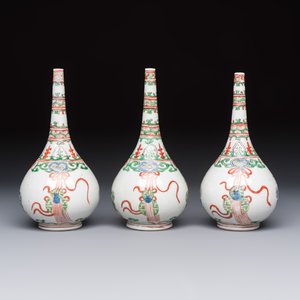 Three Chinese famille verte rosewater sprinklers, Kangxi — foto 4