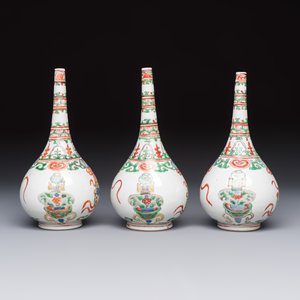 Three Chinese famille verte rosewater sprinklers, Kangxi — foto 5