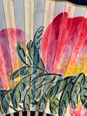Three Chinese fans, ink and colour on paper, signed Qi Baishi 齊白石 (1864-1957), Qi Gong 启功 (1912-2005), Chen Dayu 陈大羽 (1912-2001) and Shi Shuqing 史树青 (1922-2007) — 照片 30