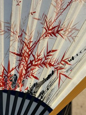 Three Chinese fans, ink and colour on paper, signed Qi Baishi 齊白石 (1864-1957), Qi Gong 启功 (1912-2005), Chen Dayu 陈大羽 (1912-2001) and Shi Shuqing 史树青 (1922-2007) — 照片 5