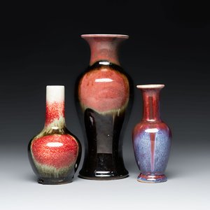 Three Chinese flambé-glazed vases, 20th C. — photo 1
