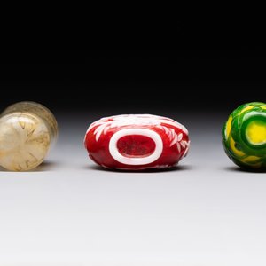 Three Chinese glass snuff bottles, 19/20th C. — foto 6