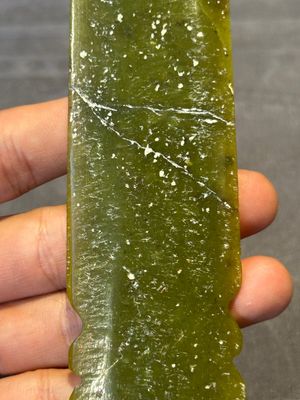 Three Chinese green nephrite jade ceremonial blades, Shang, 12th C. B.C. — photo 12